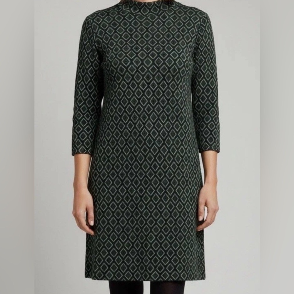 Zara Black and Teal Knit Top with Geometric Detail